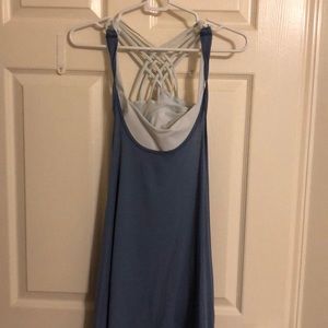 Lulu open back top with attached bra